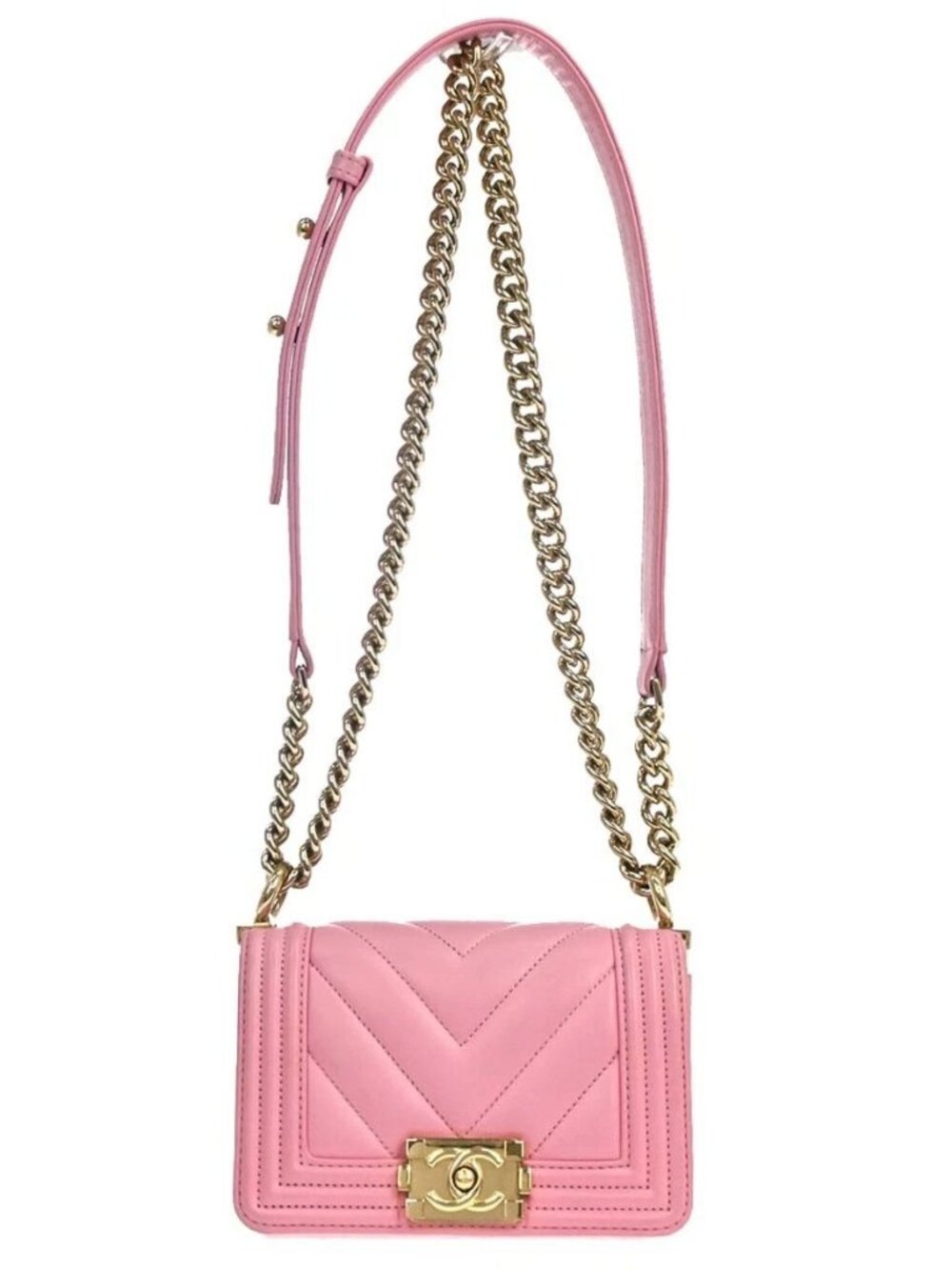 Chanel Pink Color Lambskin Mini Shoulder Bag